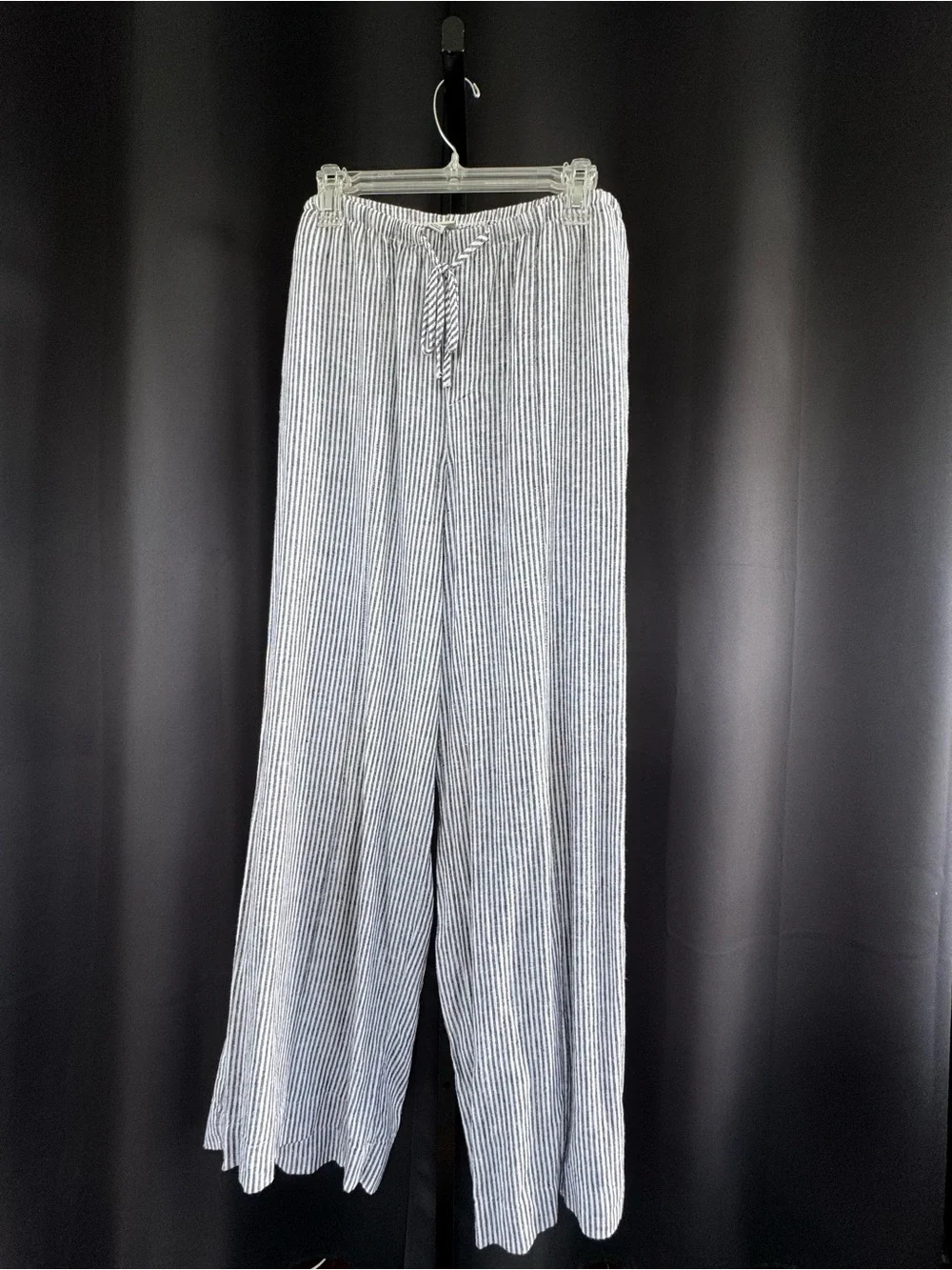 a new day White & Navy Striped Wide-Leg Drawstring Pants - Picture 1 of 4
